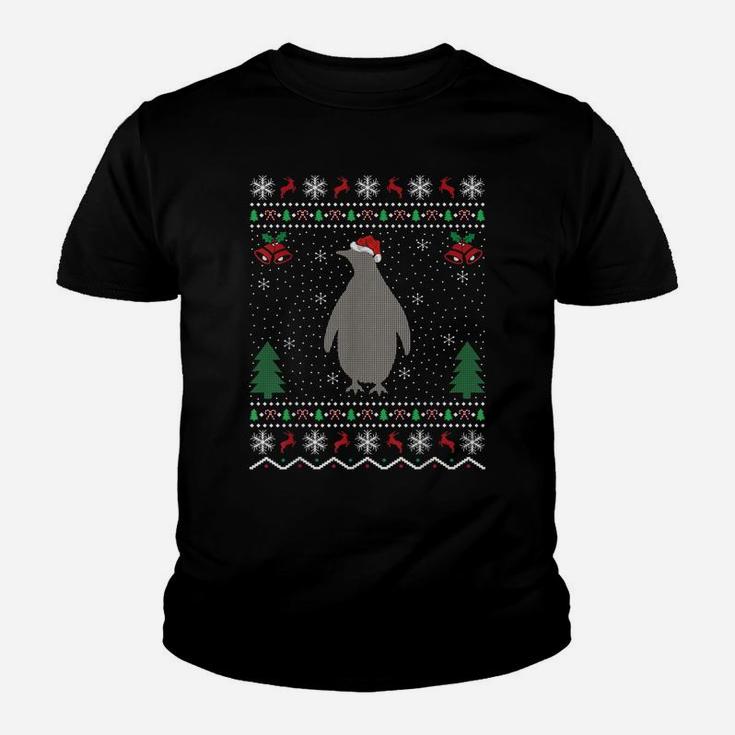 Funny Santa Hat Penguin Xmas Gift Ugly Penguin Christmas Youth T-shirt