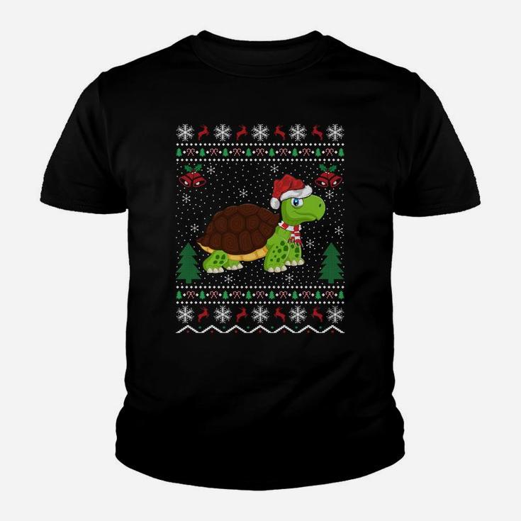Funny Santa Hat Sea Turtle Xmas Gift Ugly Turtle Christmas Youth T-shirt