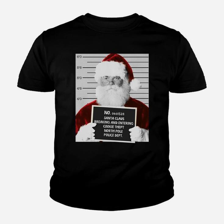 Funny Santa Mugshot Santa Claus Jailed Christmas Sweatshirt Youth T-shirt