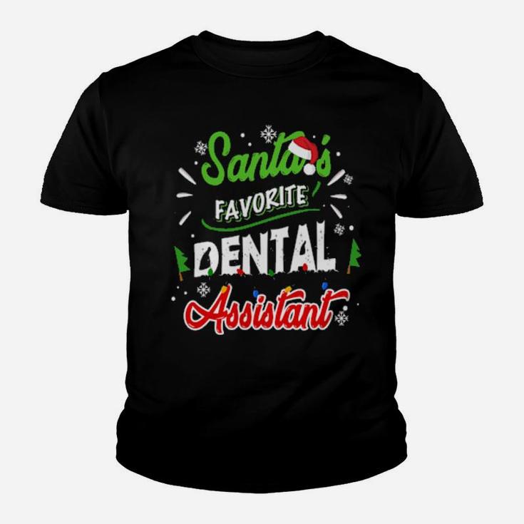 Funny Santa's Favorite Dental Assistant Youth T-shirt