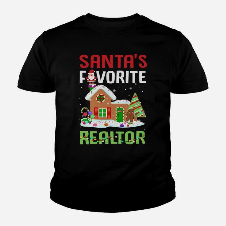 Funny Santa's Favorite Realtor Estate Agent Christmas Gift Sweatshirt Youth T-shirt