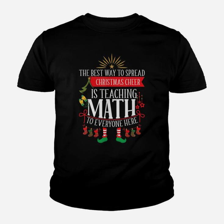 Funny Sarcastic Cool Elf Cheer Math Teacher Christmas Youth T-shirt