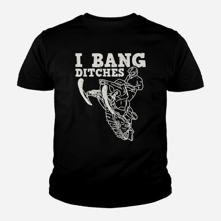 Funny Snowmobile Rider I Bang Ditches Snowmobiling Racer Youth T-shirt