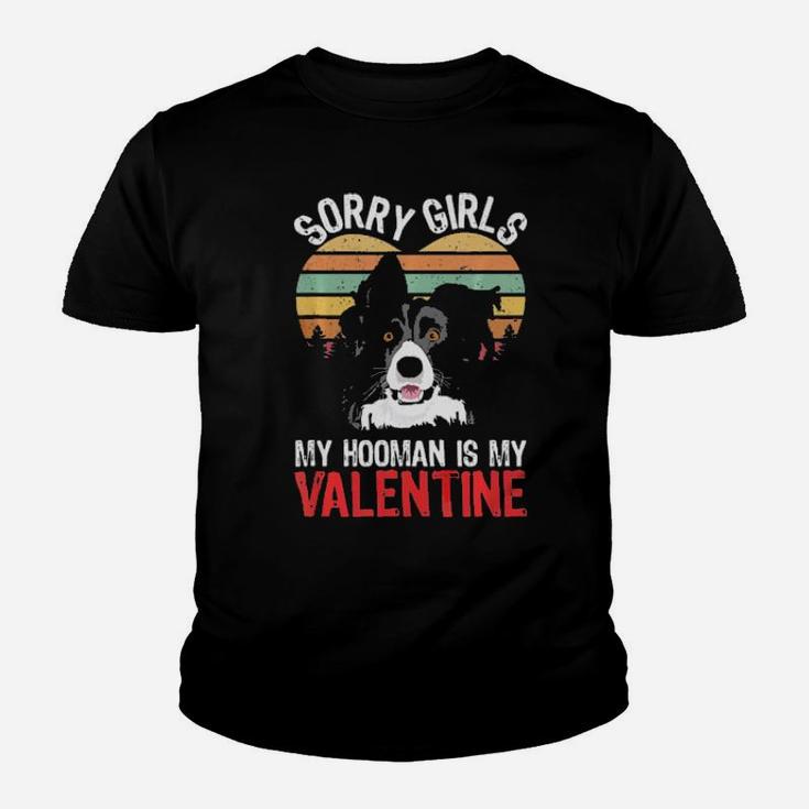 Funny Sorry Dog Puppy Lovers Border Collie Valentines Youth T-shirt