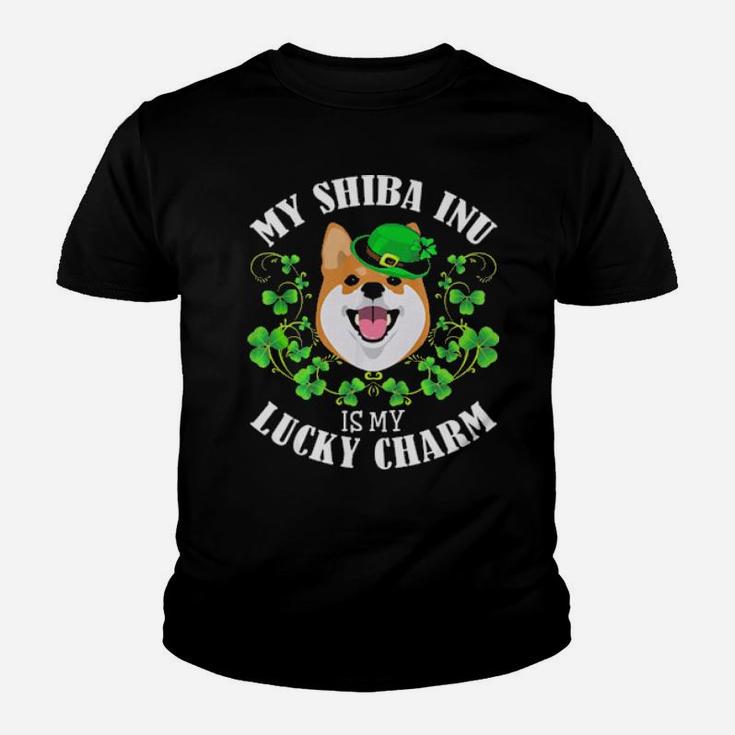 Funny St Patricks Day   My Shiba Inu Is My Lucky Charm Youth T-shirt