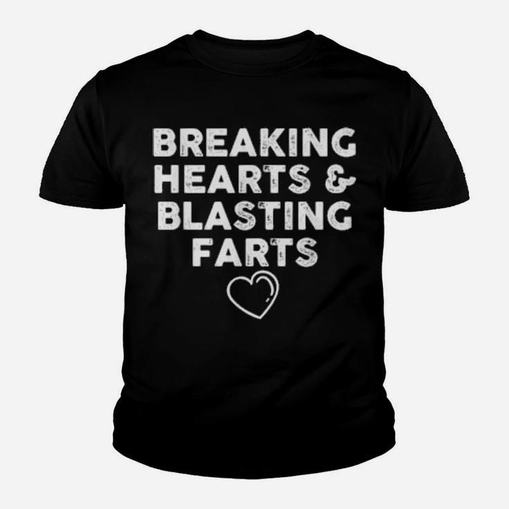 Funny Valentine's Day Breaking Hearts And Blasting Farts Youth T-shirt