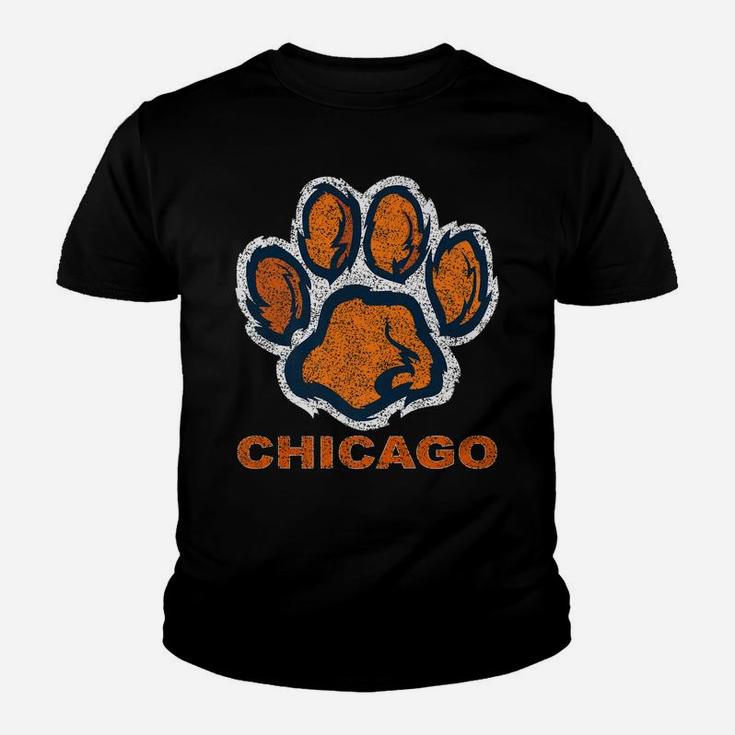 Funny Vintage Foot Paw Bear Orange Chicago Gifts Youth T-shirt