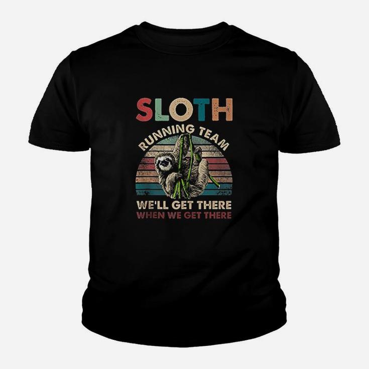 Funny Vintage Sloth Running Team Marathon Runners Jogging Youth T-shirt