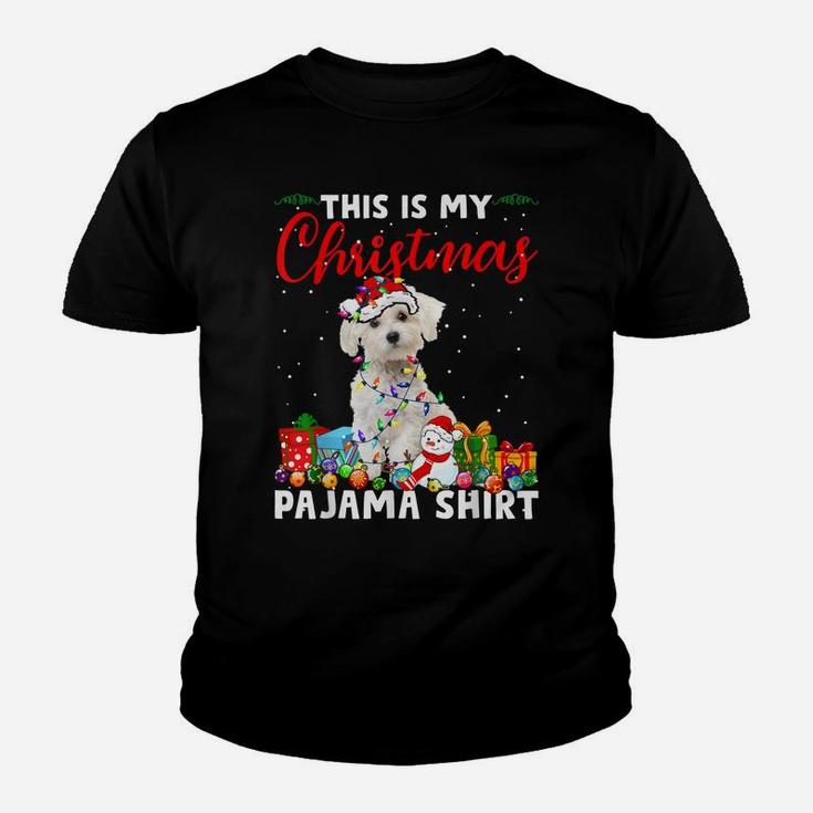 Funny Xmas This Is My Christmas Maltese Dog Pajama Youth T-shirt