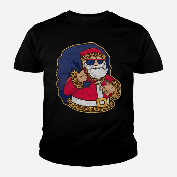 Funny Xmas Ugly Christmas Rapper Santa Claus Sweatshirt Youth T-shirt