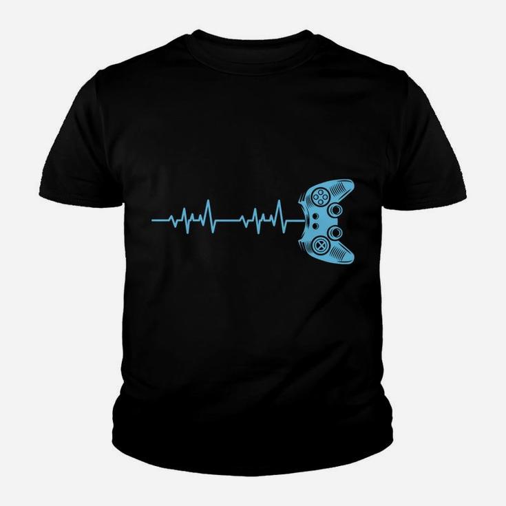 Gamer Heartbeat Lifeline Modern Video Game Controller Gift Youth T-shirt