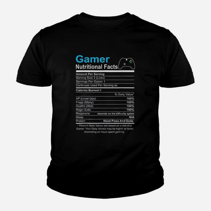 Gamer Nutrition Facts Video Game Youth T-shirt