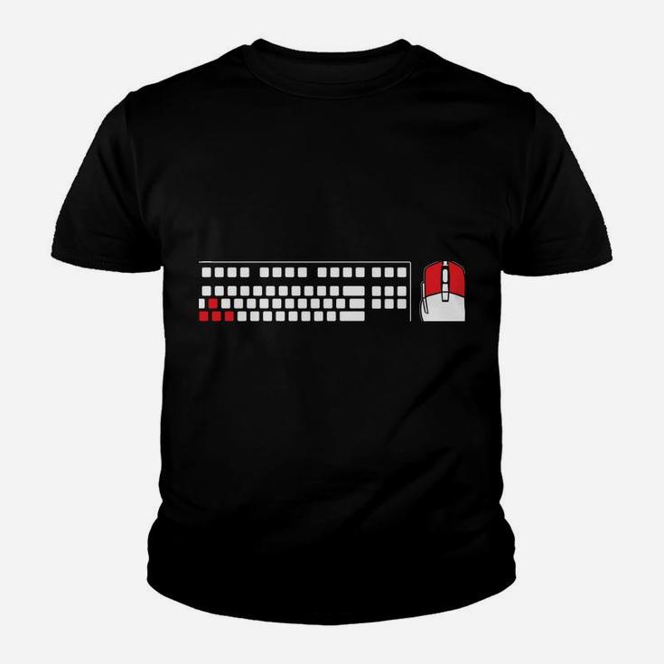 Gaming Pc Keyboard Mouse Christmas Gift Gamer Heartbeat Youth T-shirt
