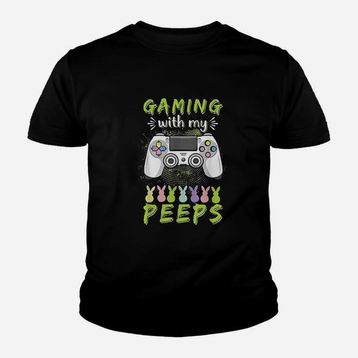 Gaming With My Easter Peeps Funny Gaming Bunny Youth T-shirt
