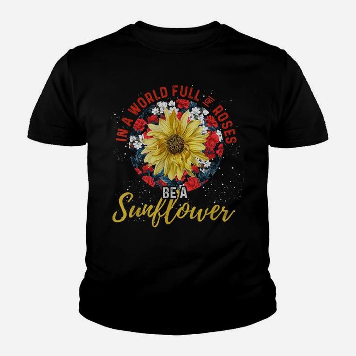 Garden Sunshine Rose Florist Floral Yellow Flower Sunflower Youth T-shirt