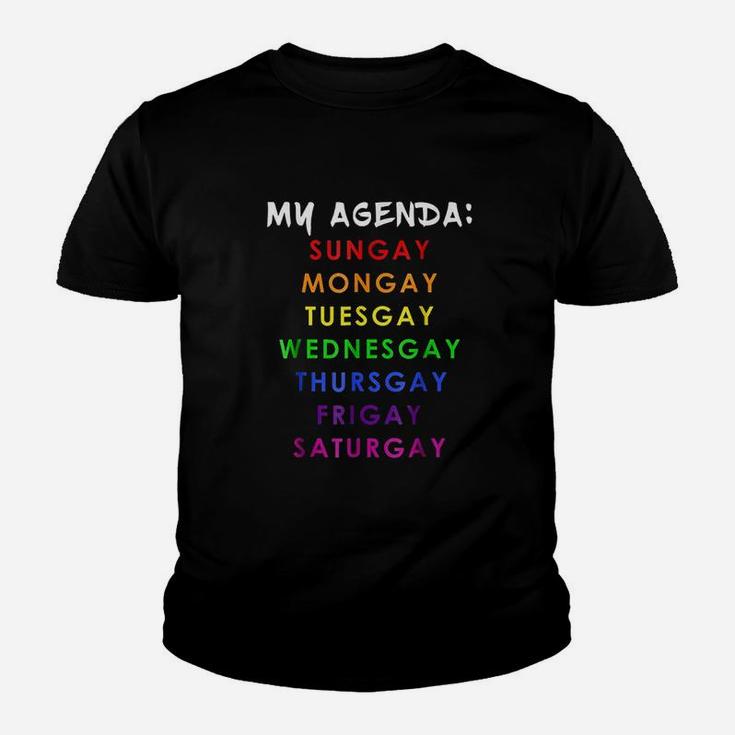 Gay Agenda Gay Funny Youth T-shirt