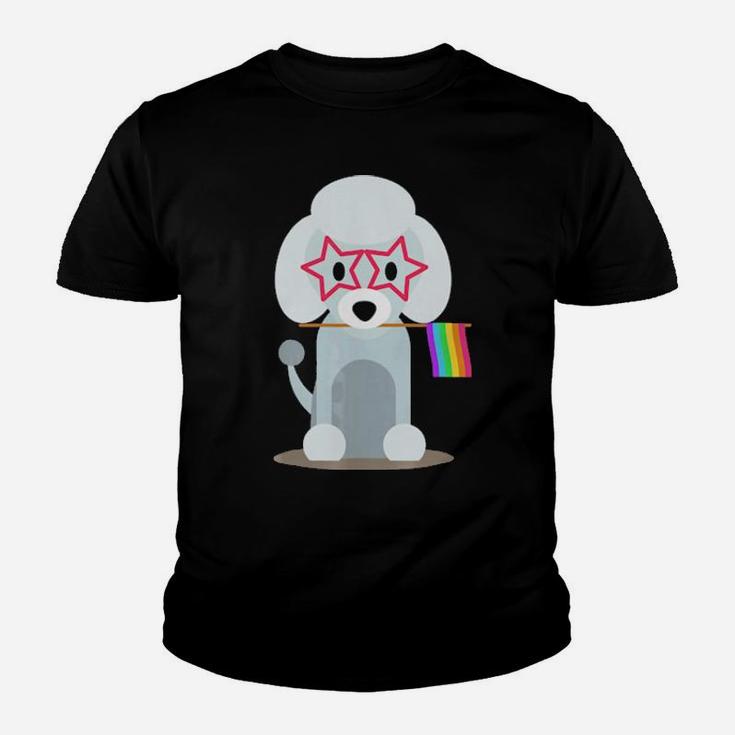 Gay Pride Flag Poodle Dog Lgbtq Lgbt Pride Youth T-shirt