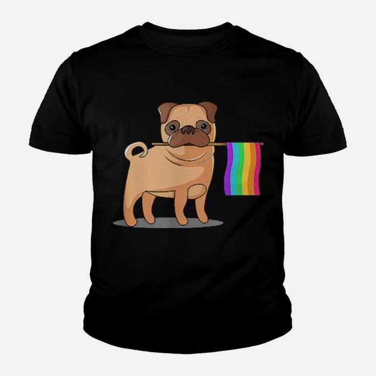 Gay Pride Flag Pug Lgbt Pride Youth T-shirt