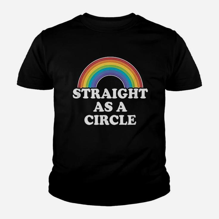 Gay Pride Men Women Lgbt Rainbow Straight As A Circle Youth T-shirt