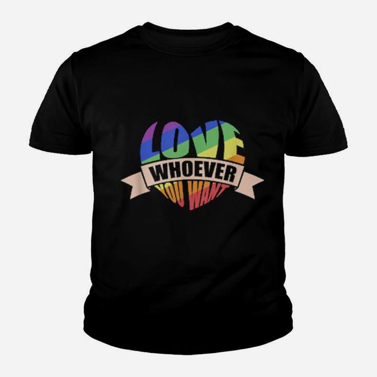 Gay Pride Rainbow Flag Lgbt Community Love Who You Want Youth T-shirt