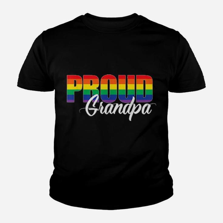 Gay Pride Shirt Proud Grandpa Lgbt Ally For Family Rainbow Youth T-shirt