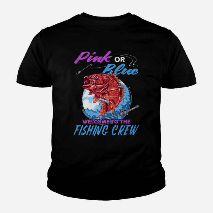 Gender Reveal Fishing Family Pink Blue Welcome Fishing Crew Youth T-shirt