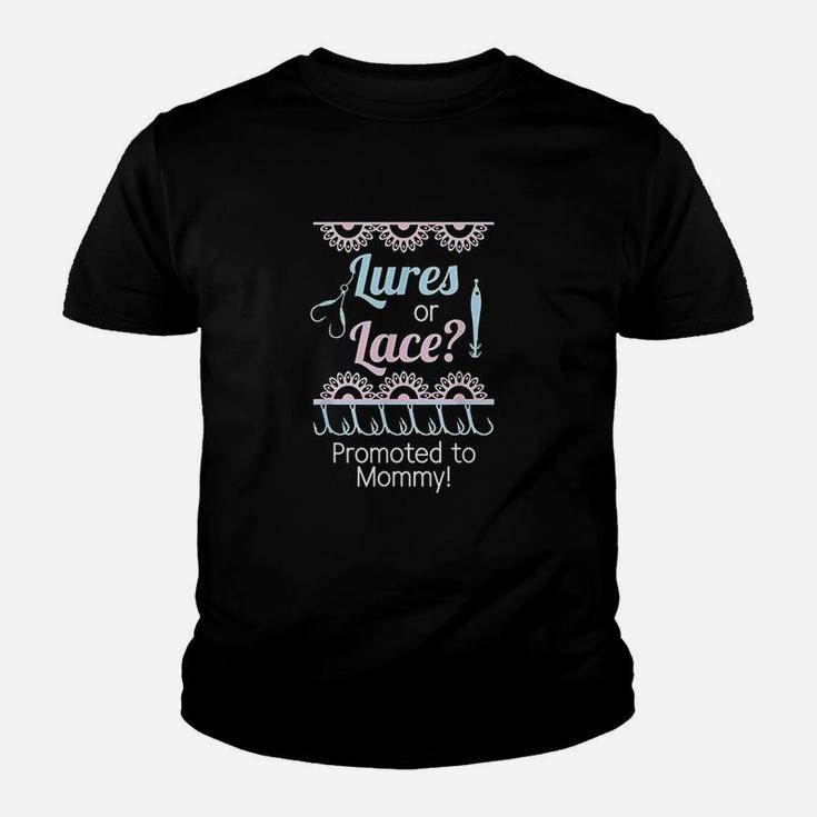 Gender Reveal Lures Or Lace Promoted To Mommy Youth T-shirt