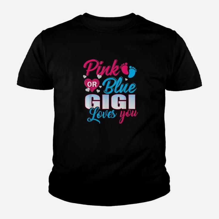 Gender Reveal Pink Or Blue Gigi Loves You Cute Nana Youth T-shirt