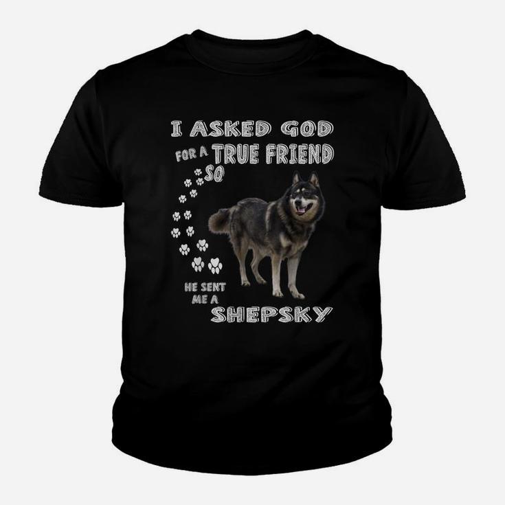 German Husky Dog Quote Mom Dad Art, Cute Gerberian Shepsky Youth T-shirt