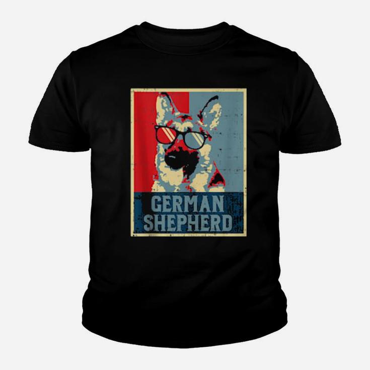 German Shepherd Obama Poster Vintage Dog Owner Youth T-shirt