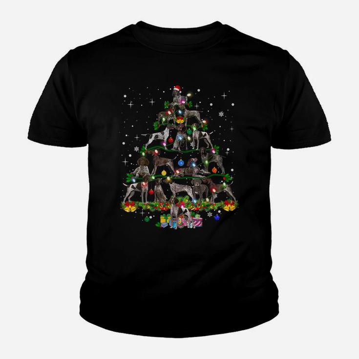 German Shorthaired Pointer Christmas Tree X-Mas Dog Dad Mom Youth T-shirt
