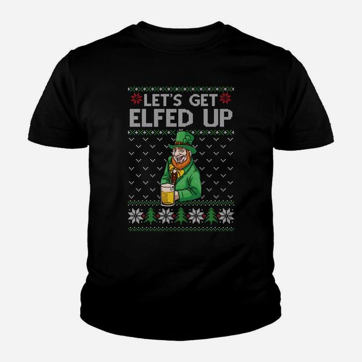 Get Elfed Up Elf Drink Beer Irish Funny Xmas Ireland Sweatshirt Youth T-shirt