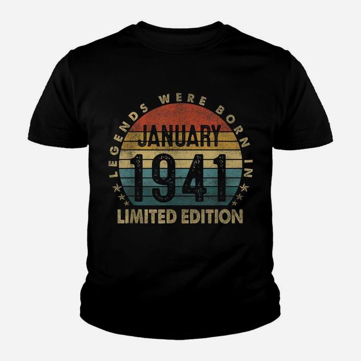 Gift 80 Years Old Legends January 1941 80Th Birthday Gifts Youth T-shirt