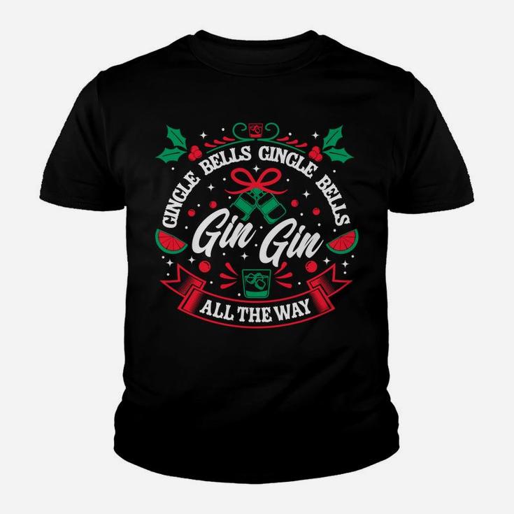 Gin Lover Xmas Saying Gin Bells Ugly Christmas Sweatshirt Youth T-shirt