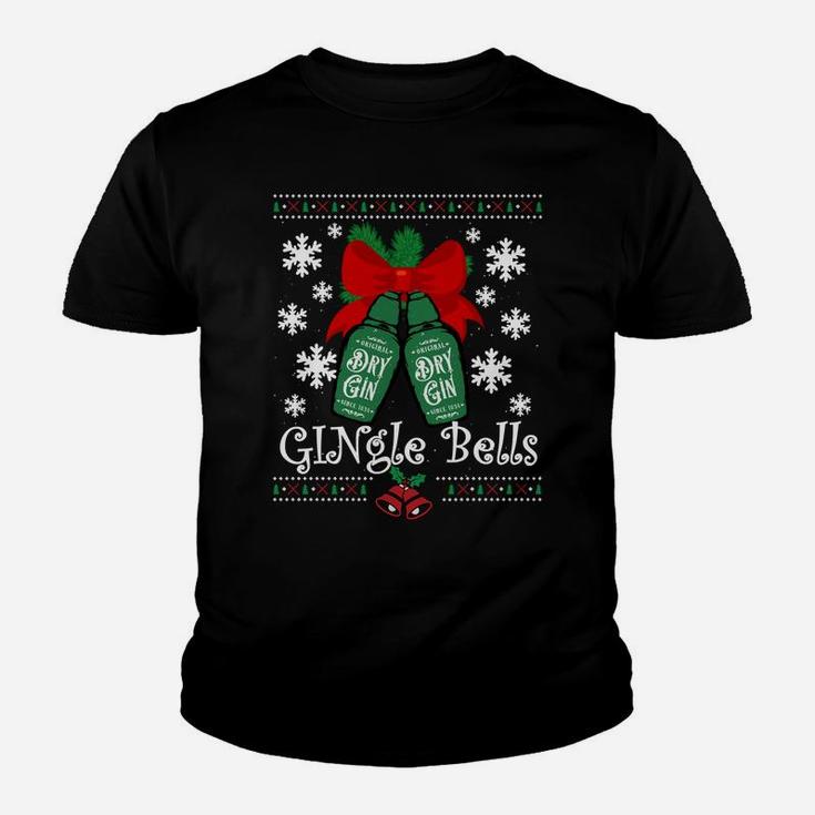 Gingle Bells Ugly Christmas Gin Mistletoe Xmas Sweatshirt Youth T-shirt