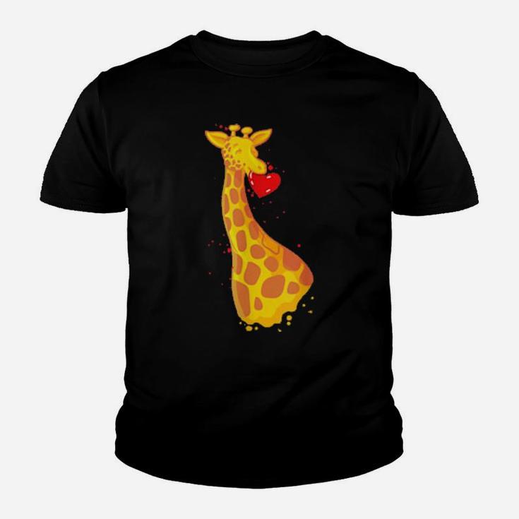 Giraffe Love Valentines Day Youth T-shirt