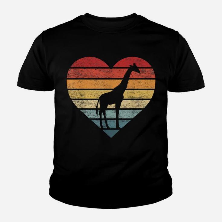 Giraffe Lover Gifts Retro Vintage Animal Heart Silhouette Youth T-shirt
