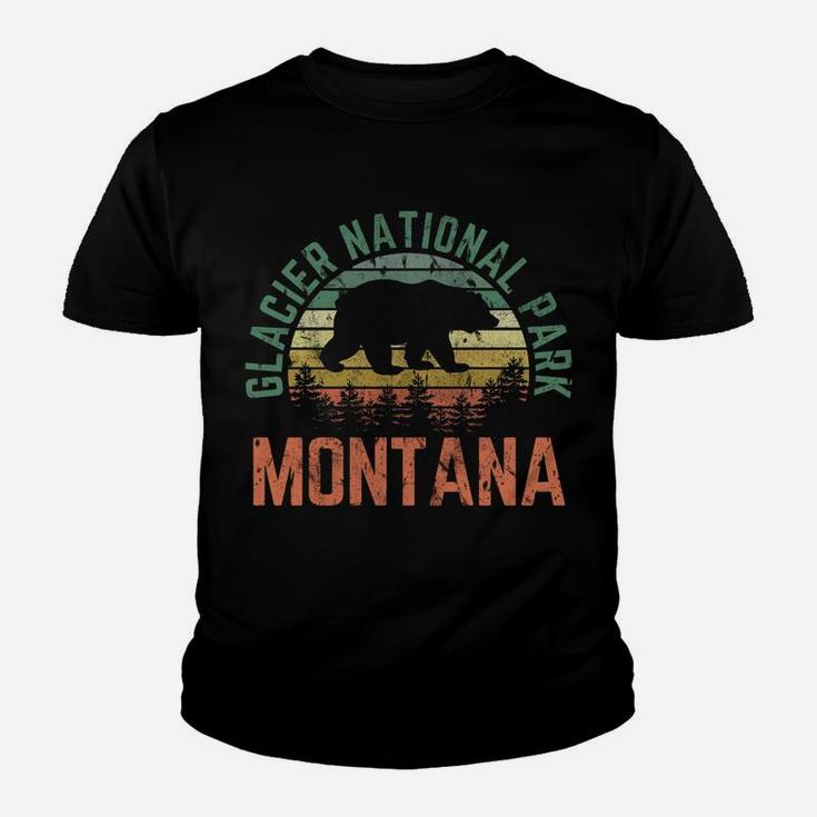 Glacier National Park Montana Bear Nature Outdoors Vintage Youth T-shirt