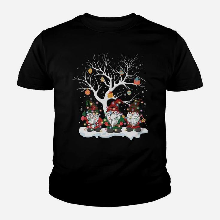 Gnome Buffalo Plaid Christmas Tree Light Pajama Gift Sweatshirt Youth T-shirt
