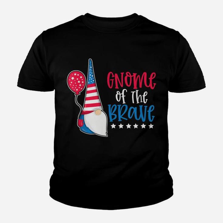 Gnome Of The Brave 4Th Of July Patriotic Red White Blue Usa Youth T-shirt