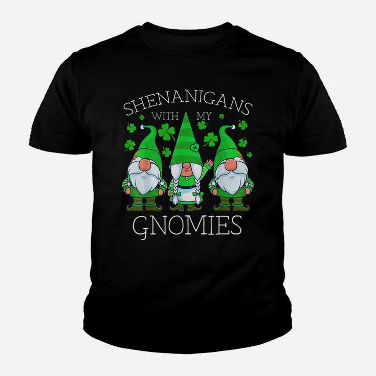 Gnome St Patricks Day Shenanigans Gnomies Shamrock Gnomes Youth T-shirt