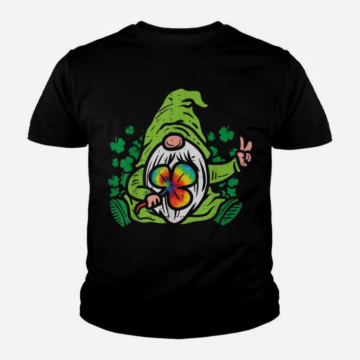 Gnome Tie Dye Shamrock Clover St Patricks Day Hippie Gift Youth T-shirt