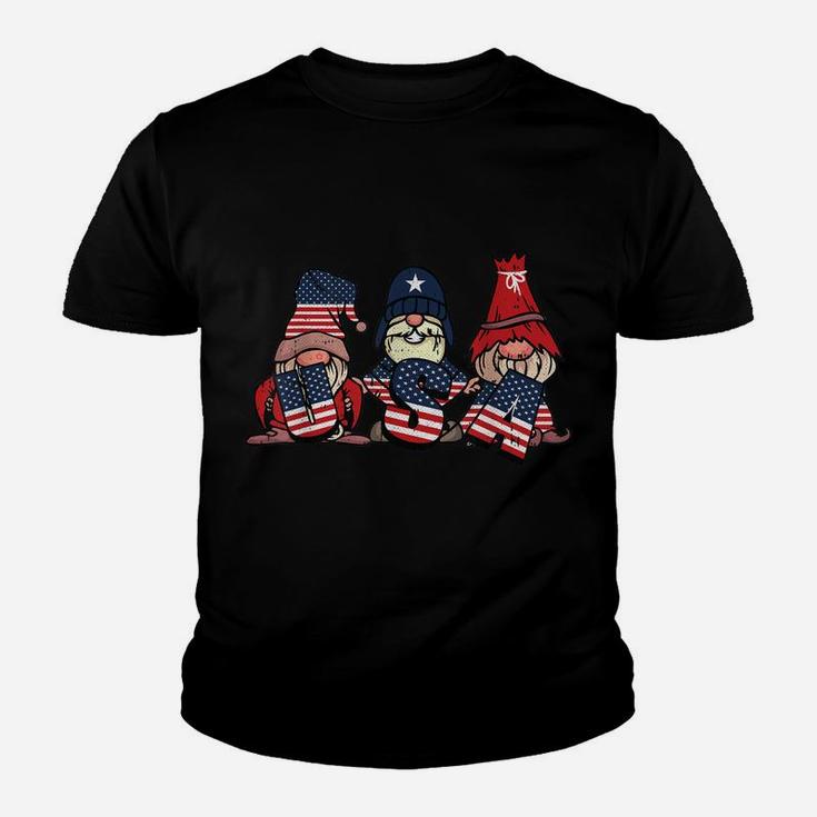 Gnome Usa 4Th Of July Cute American Flag Independence Day Youth T-shirt