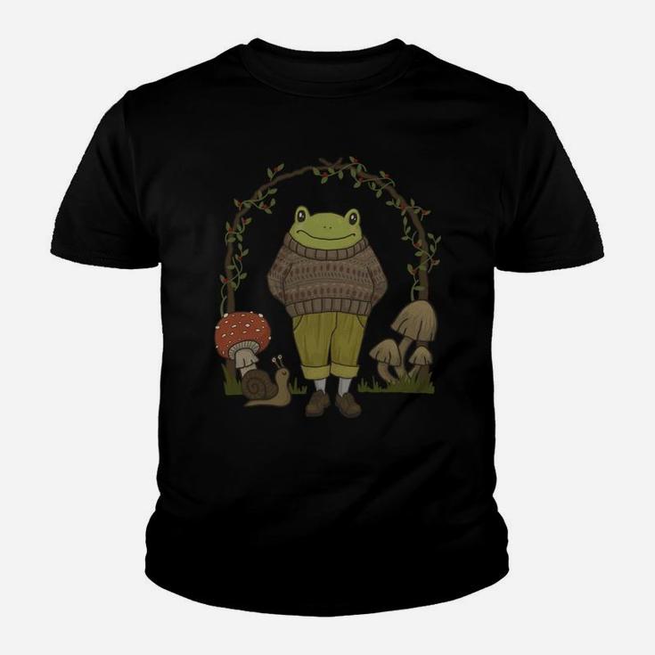 Goblincore Aesthetic Frog Mushroom Cottagecore Dark Academia Youth T-shirt