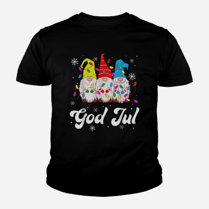 God Jul Funny Swedish Merry Christmas Xmas Gnome Gift Youth T-shirt