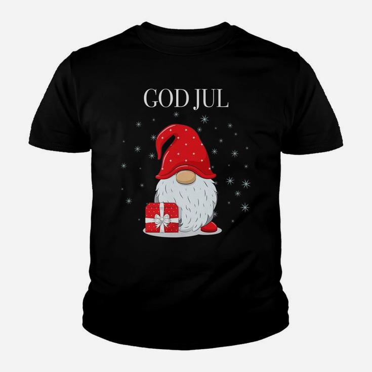 God Jul Swedish Merry Christmas Sweden Tomte Gnome Youth T-shirt