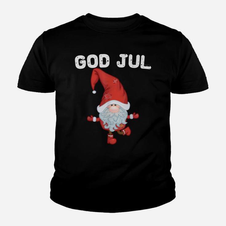 God Jul Swedish Merry Christmas Sweden Tomte Gnome Youth T-shirt