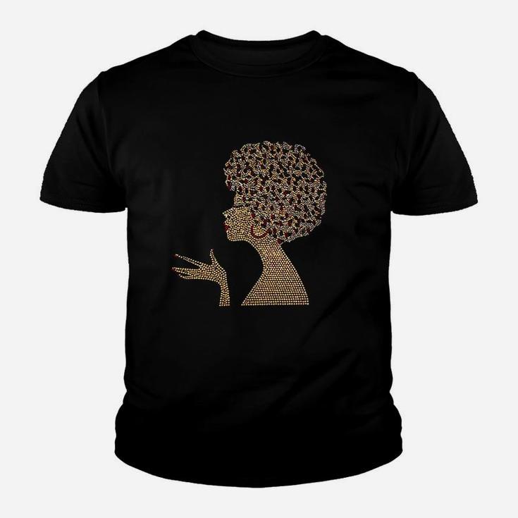 Gold Afro Frolicious Natural Hair Rocks Youth T-shirt