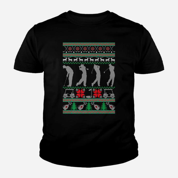 Golf Ugly Christmas Golfer Happy Holidays Xmas Gift Youth T-shirt