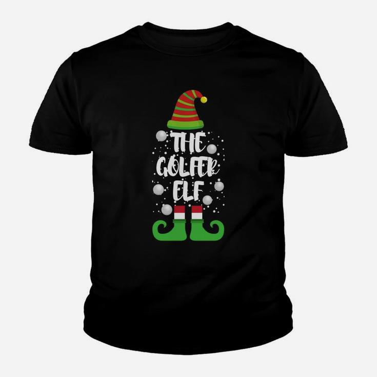 Golfer Elf Family Christmas Party Funny Gift Pajama Youth T-shirt